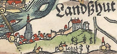 Burg Landshut bei Apian 1568