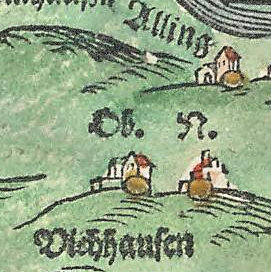 Ober- und Niederviehhausen auf der Karte von Apian 1568