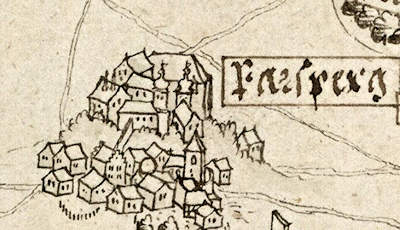 Schloss auf dem Kartenausschnit bei Vogel um 1600